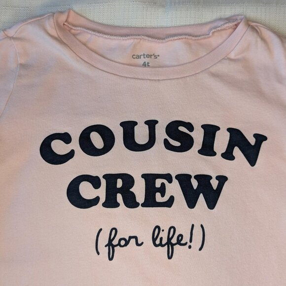 Carter's Pink‎ Long Sleeve 'Cousin Crew For Life' Girls T Shirt - Picture 2 of 6